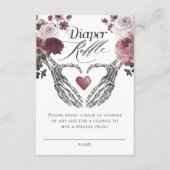 Carte D'accompagnement Gothique Floral Squelette Mains Baby Diaper Raffle (Devant)