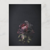 Carte D'accompagnement Gothique foncé violet noir pivoine Détails du Mari (Dos)