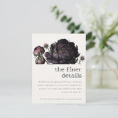 Carte D'accompagnement Gothique foncé violet noir pivoine Détails du Mari (Debout devant)