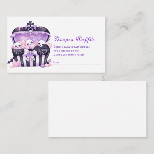 Carte D'accompagnement Gothique Halloween Goth Baby shower Déchets Raffle (Devant / Derrière)