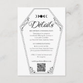 Carte D'accompagnement Gothique Halloween Mariage Coffin et crâne floral (Devant)