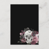 Carte D'accompagnement Gothique Halloween Mariage Coffin et crâne floral (Dos)