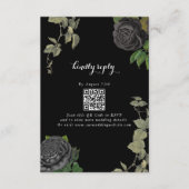 Carte D'accompagnement Gothique Halloween Rose noir Mariage (Devant)