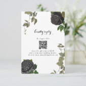 Carte D'accompagnement Gothique Halloween Rose noir Mariage blanc (Debout devant)