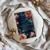 Carte D'accompagnement Gothique Moody Floral Mariage