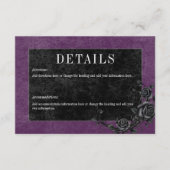 Carte D'accompagnement Gothique noir corbeau & noir Rose pourpre Détails (Devant)