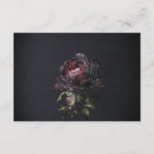 Carte D'accompagnement Gothique noir violet noir pivoine réception de mar (Dos)