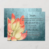 Carte D'accompagnement Gouache Succulente à pointe orange sarcelle Récept (Devant / Derrière)