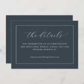 Carte D'accompagnement Graceful Navy Calligraphy (Devant / Derrière)