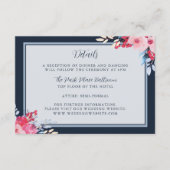 Carte D'accompagnement Gracy Floral rose et Dusty Blue Mariage (Devant)