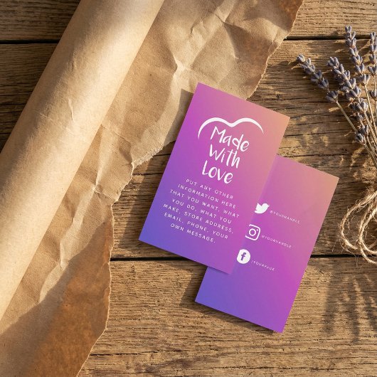 Carte D'accompagnement Gradient fait de coeur d'amour Silhouette Enclavur