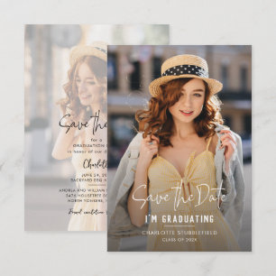 Carte D'accompagnement Graduation 2025 Photos Enregistrer la date Annonce