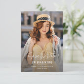 Carte D'accompagnement Graduation 2025 Photos Enregistrer la date Annonce (Debout devant)