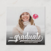 Carte D'accompagnement Graduation moderne de Crimson Photo (Devant)