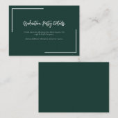 Carte D'accompagnement Graduation Moderne Script 2025 Grad Party (Devant / Derrière)