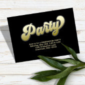 Carte D'accompagnement Graduation Party QR Code Or Typographie moderne