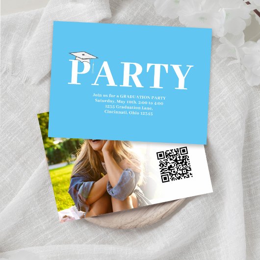 Carte D'accompagnement Graduation QR Code photo minimaliste moderne