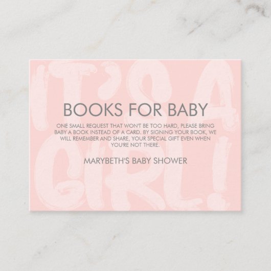 Carte D'accompagnement Graffiti Baby shower Rose Apporter Une Demande De (Devant)
