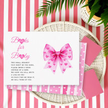 Grand nœud rose Livres Cœur pour baby shower E