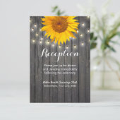 Carte D'accompagnement Grange en Bois de Réception avec Tournesols et Gui (Debout devant)