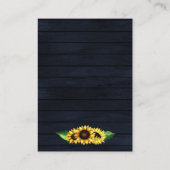 Carte D'accompagnement Grange marine bois fleurs tournesols fleuris rusti (Dos)