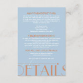 Carte D'accompagnement Gras coloré Retro Funky Blue Mariage (Devant)