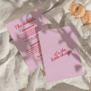 Carte D'accompagnement Gras coloré Retro Funky Modern Mariage Détails