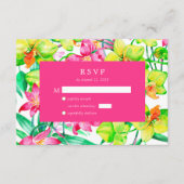 Carte D'accompagnement Gras Floral Rose Aquarelle Mariage RSVP (Devant)
