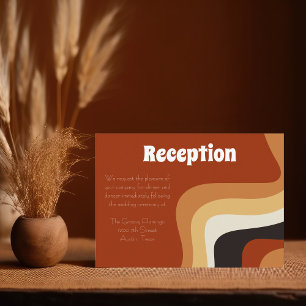 Carte D'accompagnement Gras Retro Super les années 70 Wavy Boho Réception