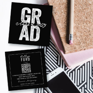 Carte D'accompagnement Gras Silver GRAD Stylish Graduation College Fonds