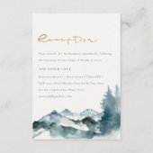 Carte D'accompagnement Gray Blush Blue Mountain Pine Réception de mariage (Devant)
