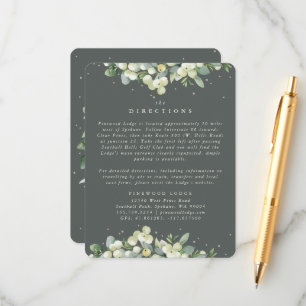 Carte D'accompagnement Gray Green Snowberry+Eucalyptus Directions Bords