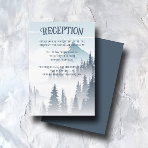 Carte D'accompagnement Gray Mountain Fog Wilderness Réception de mariage