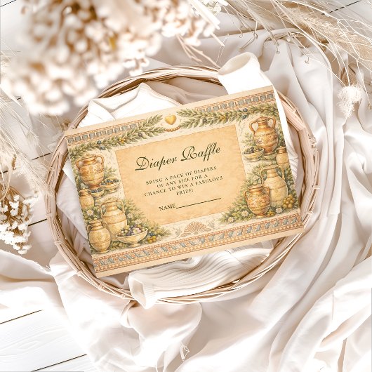 Carte D'accompagnement Greek Olive Diapper Raffle