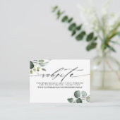 Carte D'accompagnement Green and Eucalyptus Mariage Détails Website (Debout devant)