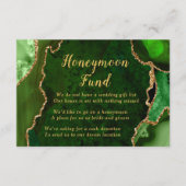 Carte D'accompagnement Green and Gold Agate Honeymoon Fund (Devant)