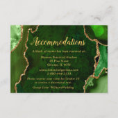 Carte D'accompagnement Green and Gold Agate Wedding Accommodations (Devant)