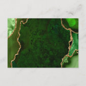 Carte D'accompagnement Green and Gold Agate Wedding Accommodations (Dos)
