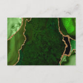 Carte D'accompagnement Green and Gold Agate Wedding Reception (Dos)