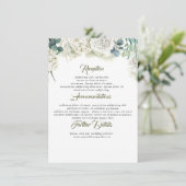 Carte D'accompagnement Green and Hydrangea Information du Mariage Invité (Debout devant)
