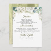 Carte D'accompagnement Green and Hydrangea Information du Mariage Invité (Devant / Derrière)