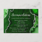 Carte D'accompagnement Green and Silver Agate Wedding Accommodations (Devant)