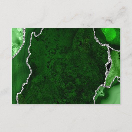 Carte D'accompagnement Green and Silver Agate Wedding Accommodations (Dos)
