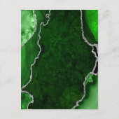 Carte D'accompagnement Green and Silver Agate Wedding Details (Dos)