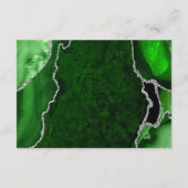 Carte D'accompagnement Green and Silver Agate Wedding Reception (Dos)