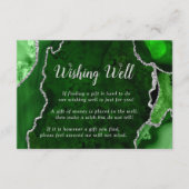 Carte D'accompagnement Green and Silver Agate Wedding Wishing Well (Devant)