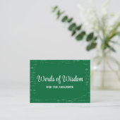 Carte D'accompagnement Green and White Graduate Words of Wisdom Advice (Debout devant)