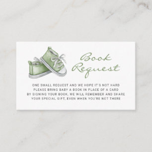 Carte D'accompagnement Green Baby Booties Baby shower Demande de réservat