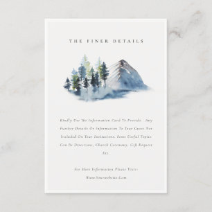 Carte D'accompagnement Green Blue Pine Woods Mountain Mariage Détail