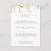 Carte D'accompagnement Green Boho Fleur sauvage Détails Mariage (Devant)